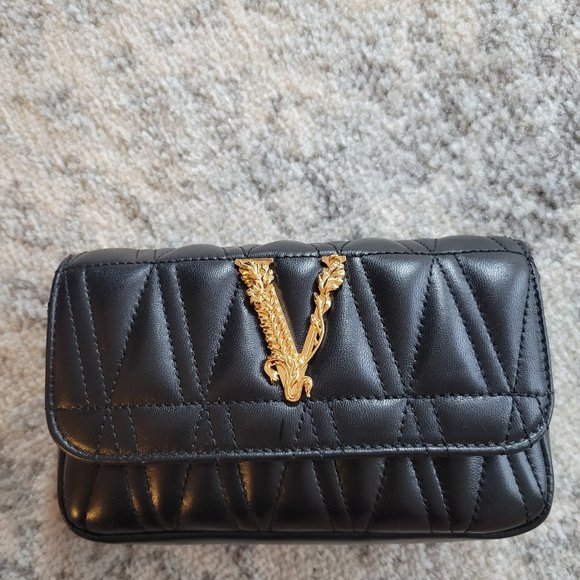Versace Handbags - Versace Quilted Nappa Leather Pouch - BRAND NEW
